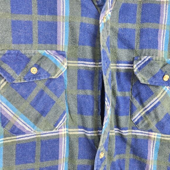 Christopher Hart Shirt Mens 2XL Blue Plaid Ranch Barn Lined Shacket Jacket - Picture 11 of 14